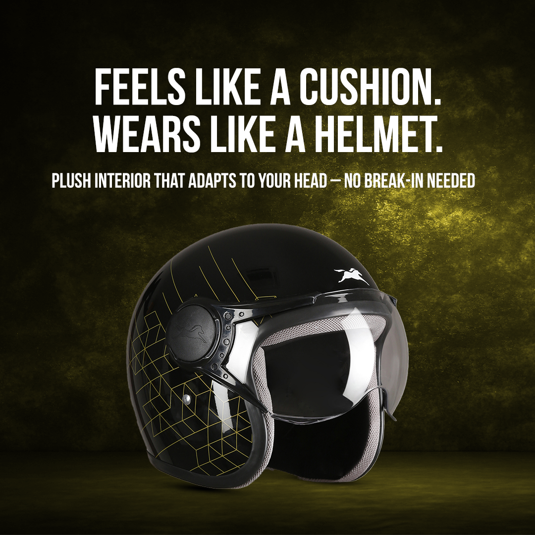 TVS Cruisetown Open Face Helmet – Stylish & Safe Helmet for Riders | ISI & DOT Certified | Premium Protection for Men & Women | Comfortable, Durable & Lightweight Design with Visor